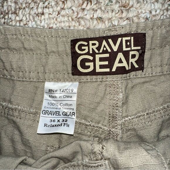 Mens Gravel Gear Ripstop cargo pants 36x32 khaki EUC - Picture 3 of 4
